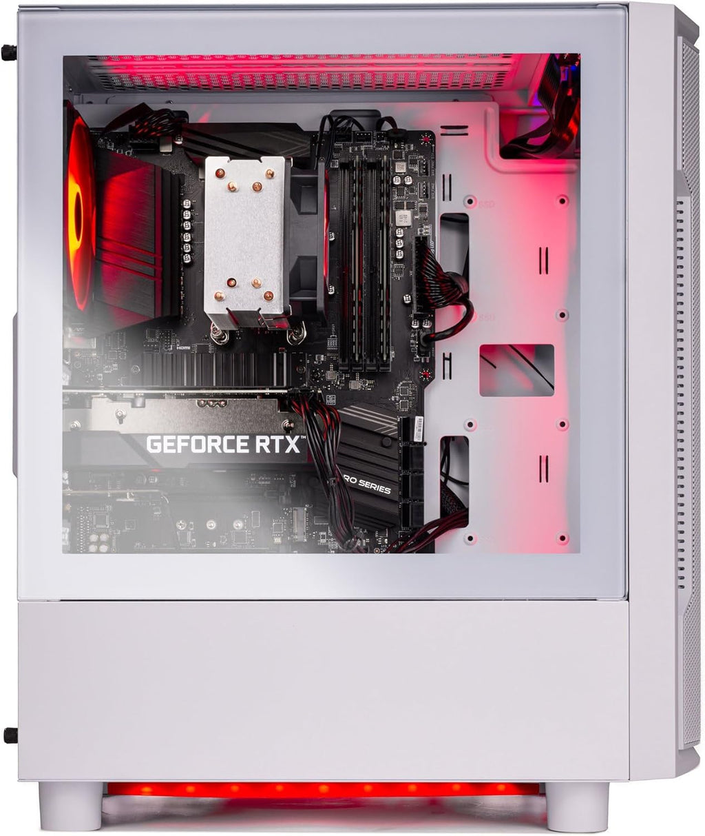 Archangel Gaming PC: Sleek desktop powerhouse packed with an Intel i5 14400F CPU, NVIDIA RTX 5060 GPU, 32GB DDR4 3200MHz RAM, and a 1TB NVMe SSD. Features a stable 650W Gold PSU, built-in Wi-Fi, and Windows 11 for elite gaming.
