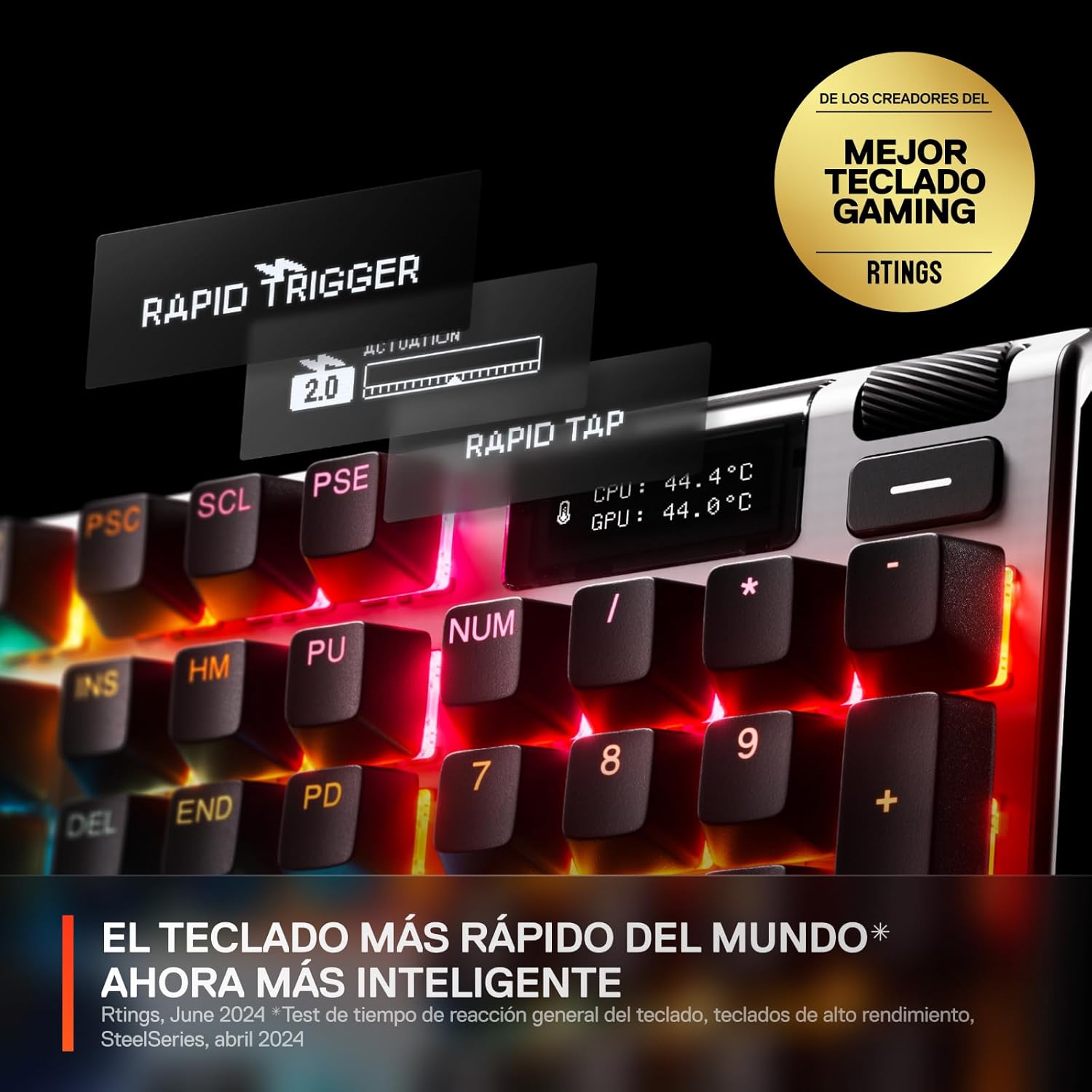 SteelSeries Apex Pro Gen 3 Mechanical Gaming Keyboard with OmniPoint 3.0 Adjustable HyperMagnetic Switches