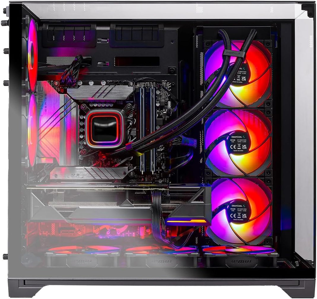 O11 Vision Gaming PC: Elite gaming rig with a top-tier Ryzen 7 7800X3D CPU and powerful NVIDIA RTX 5060 Ti 16GB GPU. Features 32GB DDR5 RAM, 1TB Gen4 NVMe SSD, stunning 360mm ARGB AIO cooling, 650W Gold PSU, and Win 11 with Wi-Fi.