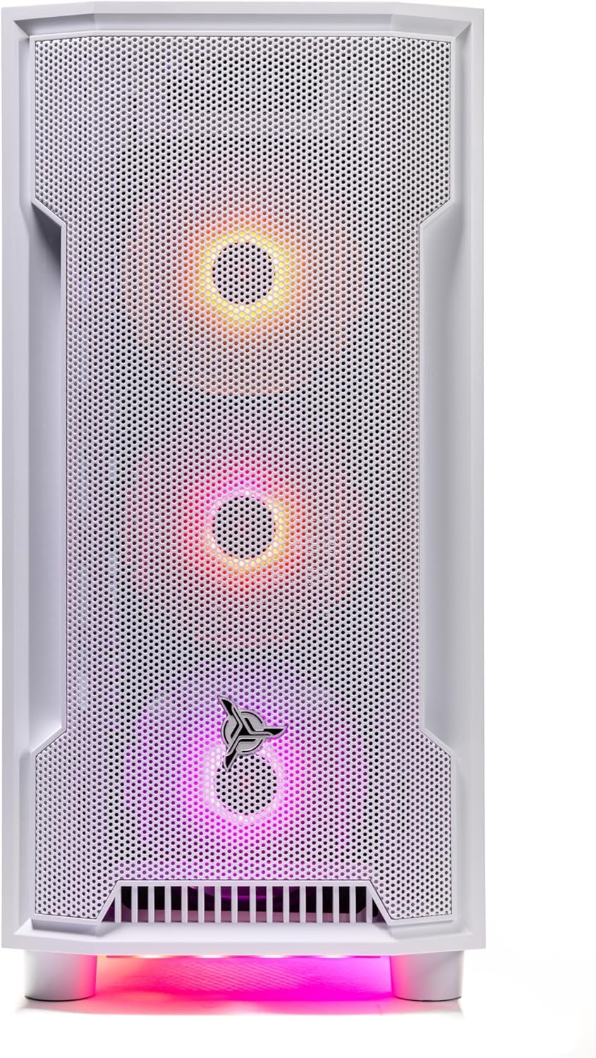 Archangel Gaming PC: Sleek desktop powerhouse packed with an Intel i5 14400F CPU, NVIDIA RTX 5060 GPU, 32GB DDR4 3200MHz RAM, and a 1TB NVMe SSD. Features a stable 650W Gold PSU, built-in Wi-Fi, and Windows 11 for elite gaming.